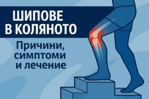 Болки причинени от шипове в коляното - илюстрация