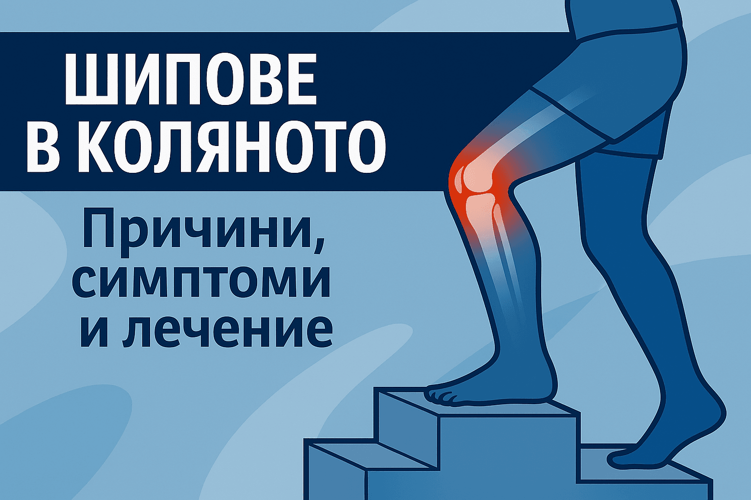 Болки причинени от шипове в коляното - илюстрация